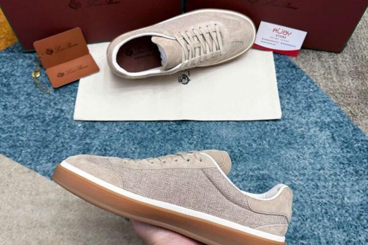 Giày Loro Piana Tennis Walk Sneaker Pale Wheat Màu Be Best Deal - Ảnh 6
