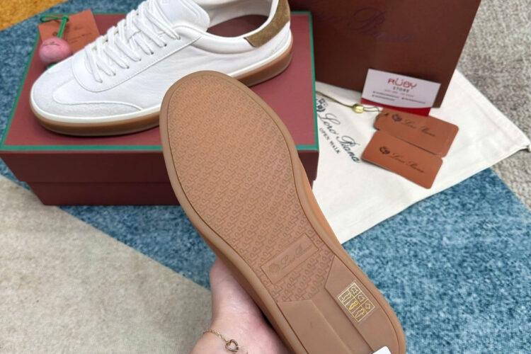 Giày Loro Piana Tennis Walk Sneaker White Brown Màu Trắng Nâu