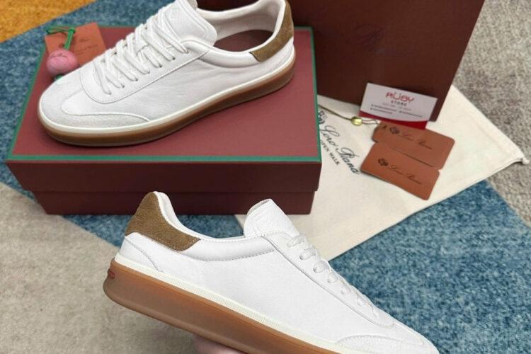 Giày Loro Piana Tennis Walk Sneaker White Brown Màu Trắng Nâu