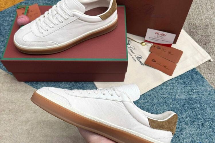 Giày Loro Piana Tennis Walk Sneaker White Brown Màu Trắng Nâu