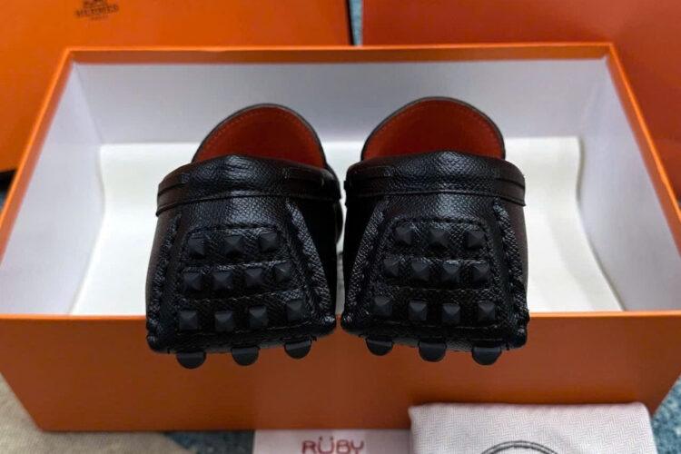 Giày Lười Hermes Irving Loafer Black Epsom Khóa đen
