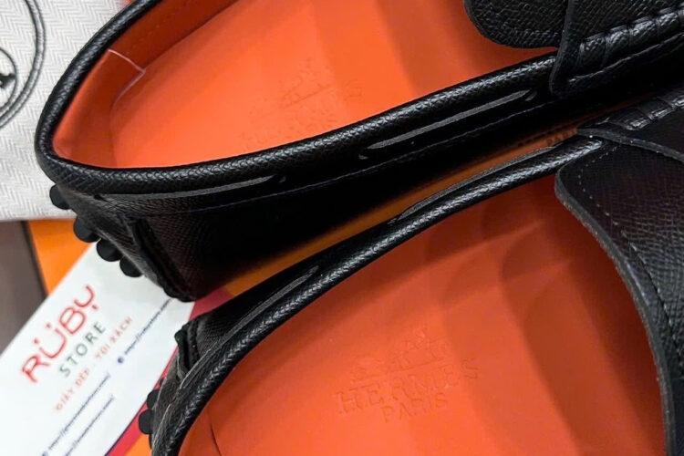 Giày Lười Hermes Irving Loafer Black Epsom SHW Khóa Trắng