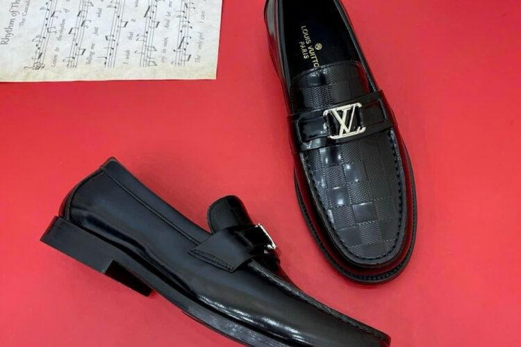 Giày Lười LV Major Loafer Damier Infini Leather Màu Đen
