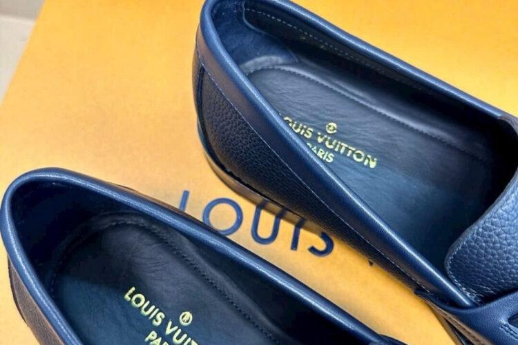 Giày Lười LV Major Loafer Navy Grained Calfskin SHW