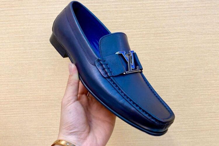 Giày Lười LV Montaigne Loafer Blue Leather Màu Xanh