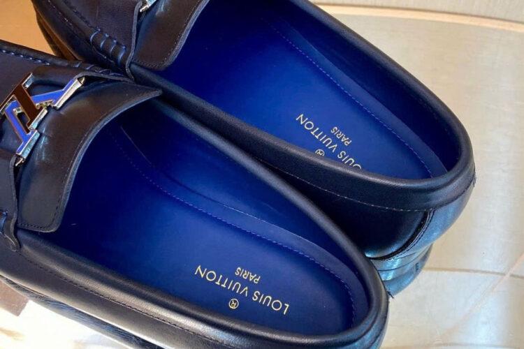 Giày Lười LV Montaigne Loafer Blue Leather Màu Xanh