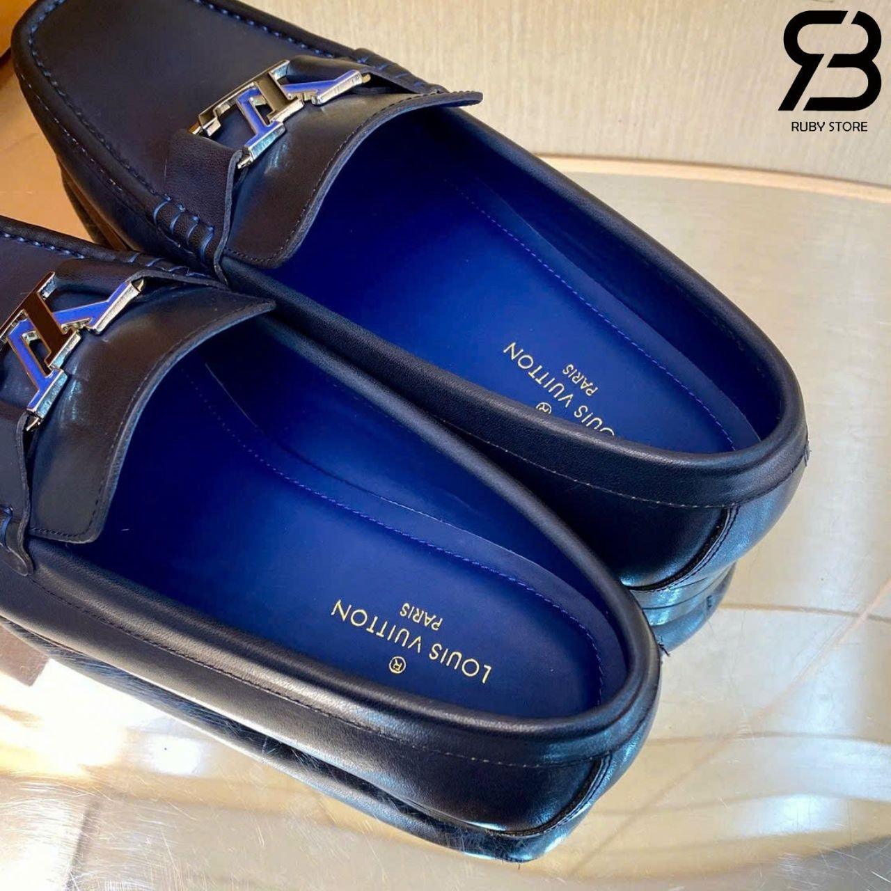 Giày Lười LV Montaigne Loafer Blue Leather Màu Xanh