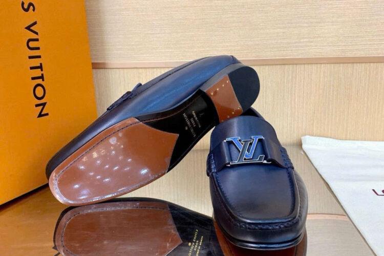 Giày Lười LV Montaigne Loafer Blue Leather Màu Xanh