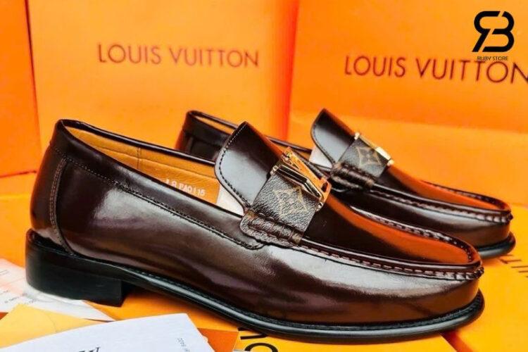 Giày Lười LV Montaigne Loafer Brown Box Calfskin Màu Nâu