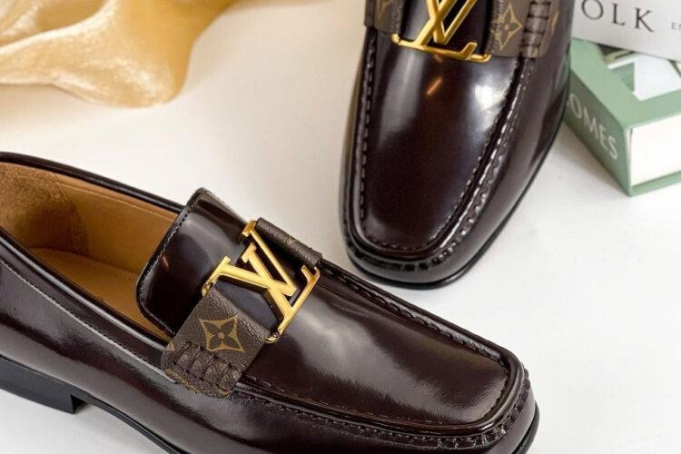Giày Lười LV Montaigne Loafer Brown Box Calfskin Màu Nâu