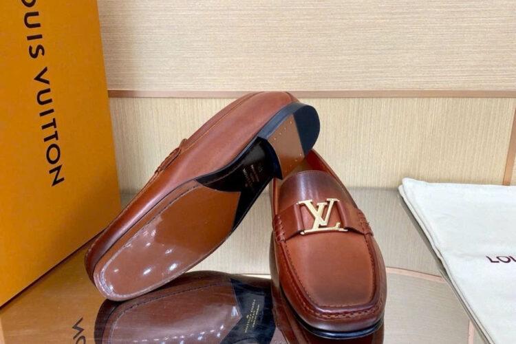 Giày Lười LV Montaigne Loafer Cognac Waxed Leather
