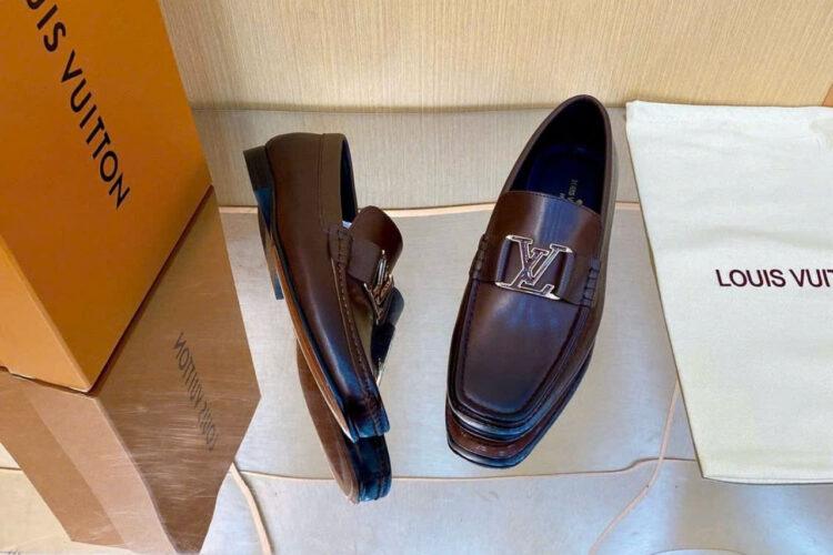 Giày Lười LV Montaigne Loafer Mocha Leather Màu Nâu
