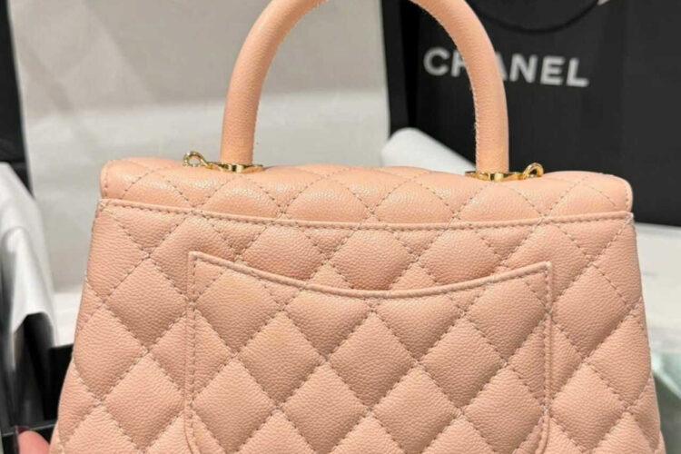 Túi CN Coco 9.5 Top Handle Bag Light Pink Caviar Size 24 Best Pháp