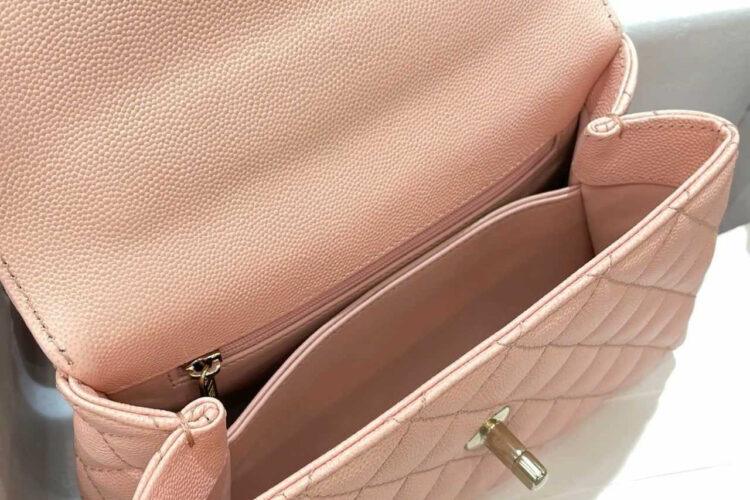 Túi CN Coco 9.5 Top Handle Bag Light Pink Caviar Size 24 Best Pháp