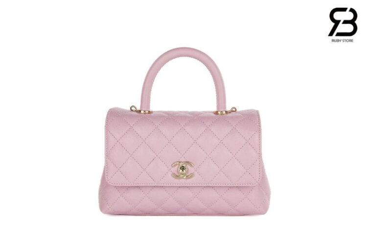 Túi CN Coco 9.5 Top Handle Bag Pink Caviar Size 24 Best Pháp