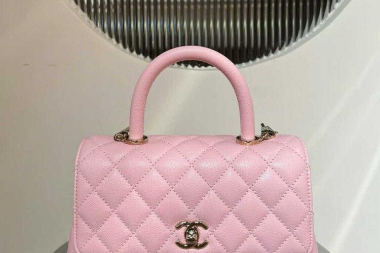 Túi CN Coco 9.5 Top Handle Bag Pink Caviar Size 24 Best Pháp