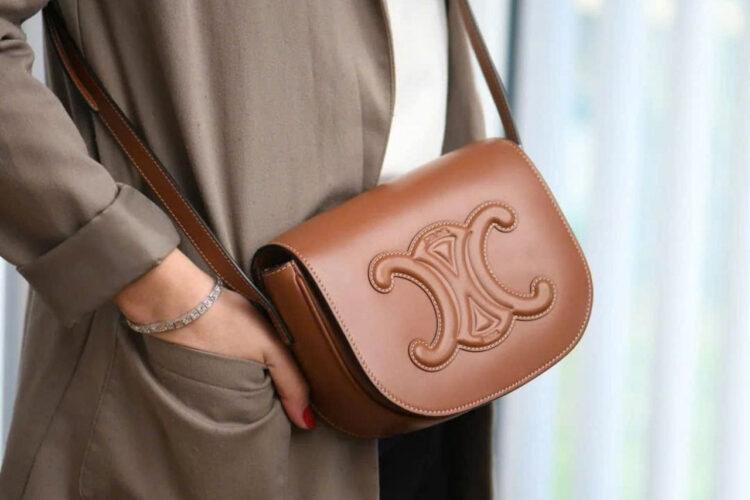 Túi Celine Folco Cuir Triomphe Calf Tan Màu Nâu