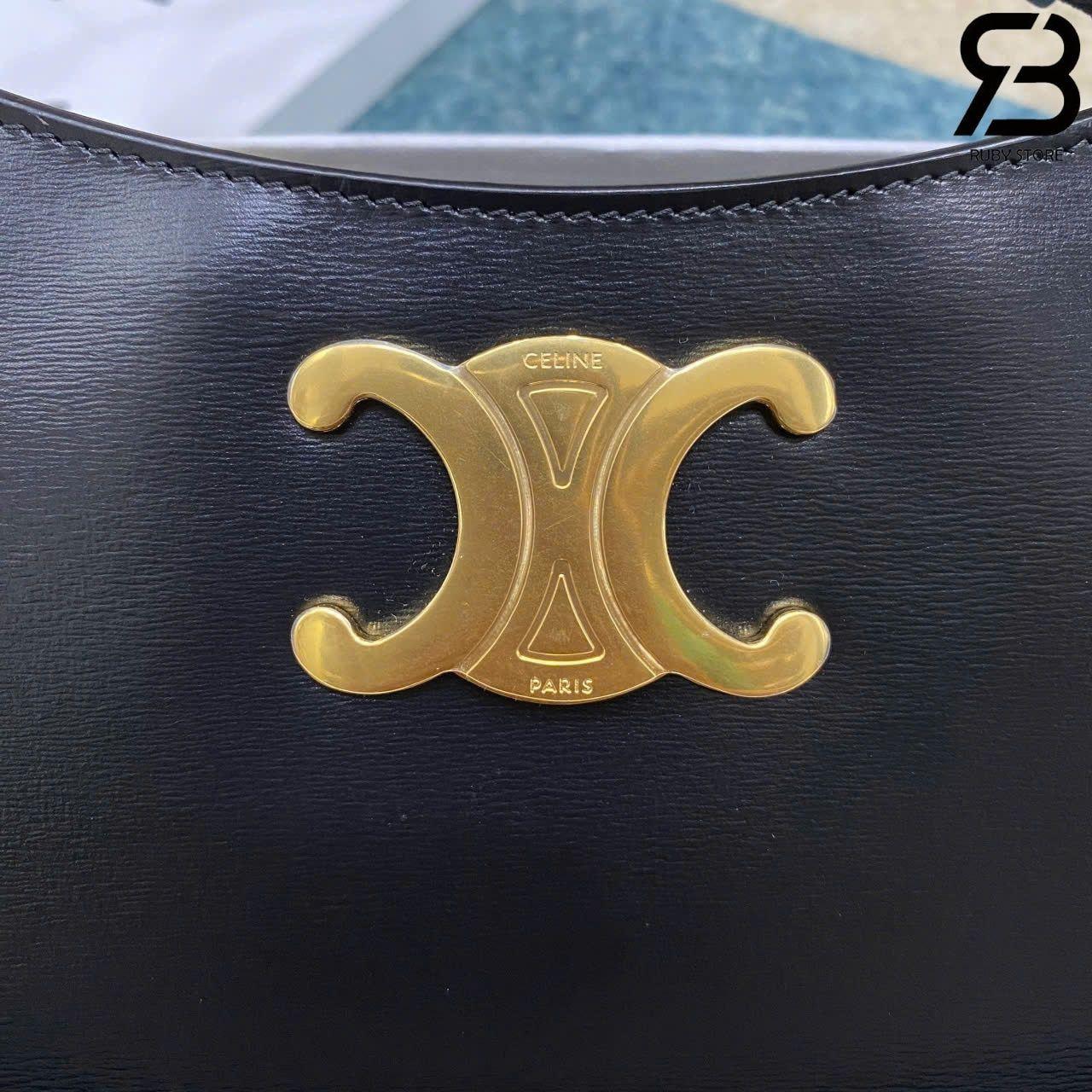 Túi Celine Medium Tilly Bag In Shiny Calfskin Black Màu đen