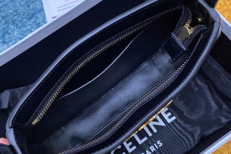 Túi Celine Medium Tilly Bag In Shiny Calfskin Black Màu đen
