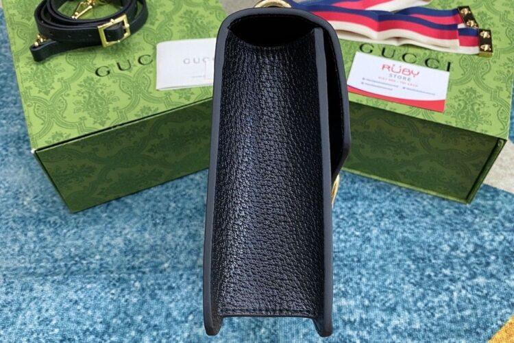 Túi Gucci Small Sylvie Bee Star Black Leather Shoulder Bag