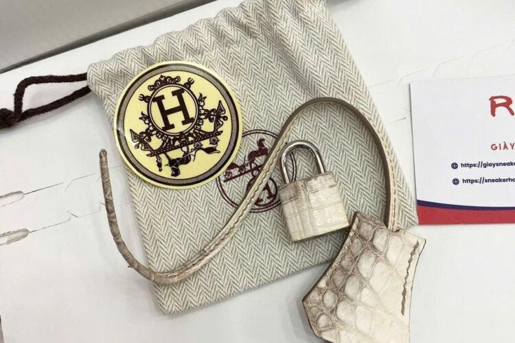 Túi Hermes Birkin 25 Himalaya Crocodile Cá Sấu Bạch Tạng
