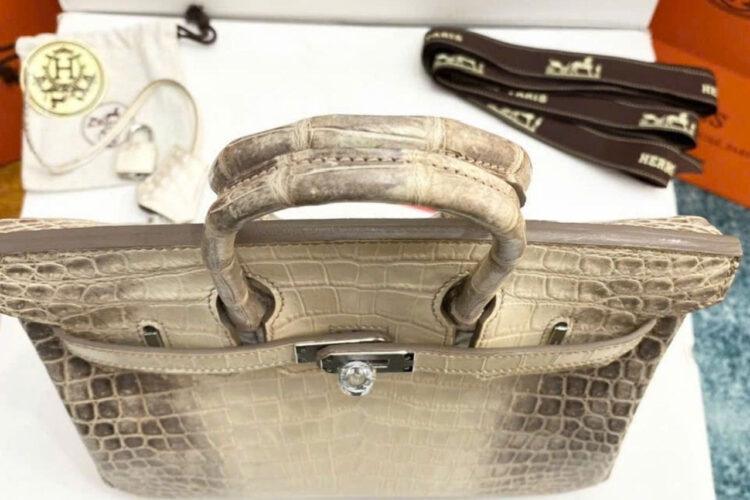 Túi Hermes Birkin 25 Himalaya Crocodile Cá Sấu Bạch Tạng