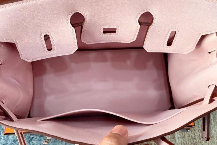 Túi Hermes Birkin 25 Sakura Swift PHW Màu Hồng