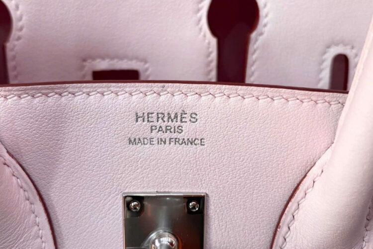 Túi Hermes Birkin 25 Sakura Swift PHW Màu Hồng