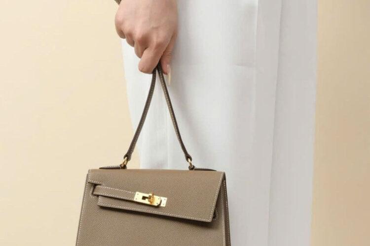 Túi Hermes Kelly 20 Mini En Desordre Etoupe Epsom GHW Xám