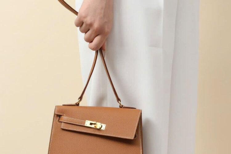 Túi Hermes Kelly 20 Mini En Desordre Gold Brown Epsom GHW Nâu