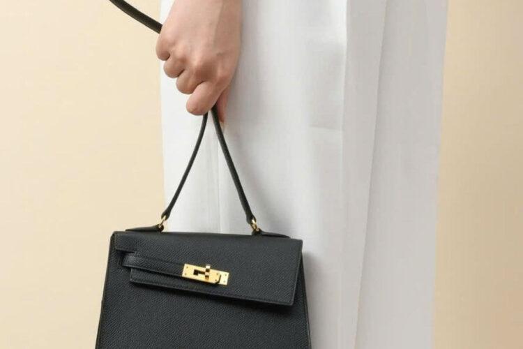 Túi Hermes Kelly 20 Mini En Desordre Noir Black Epsom GHW Đen