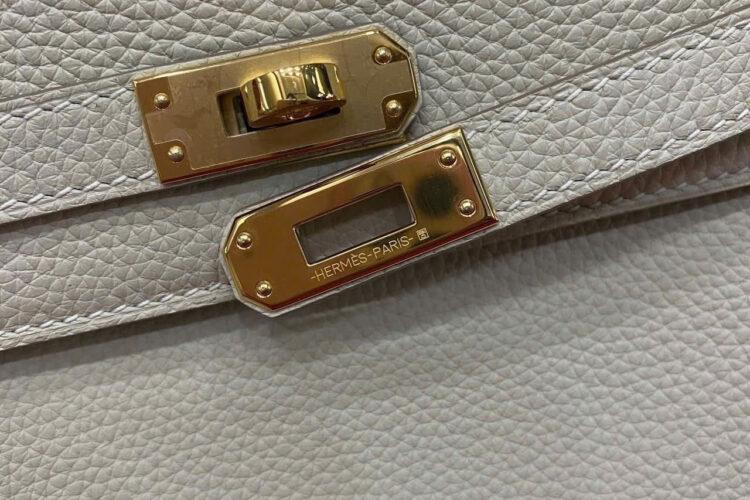 Túi Hermes Kelly 25 Craie Togo GHW Màu Kem