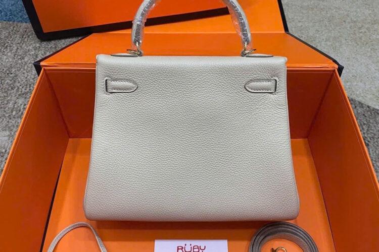Túi Hermes Kelly 25 Craie Togo GHW Màu Kem