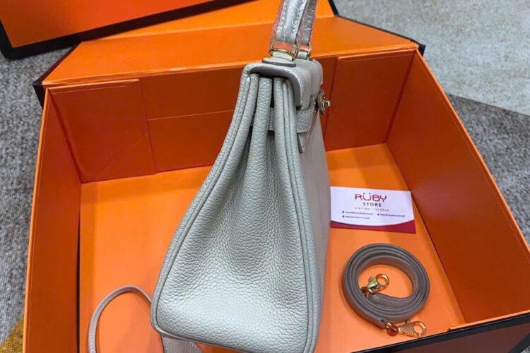 Túi Hermes Kelly 25 Craie Togo GHW Màu Kem
