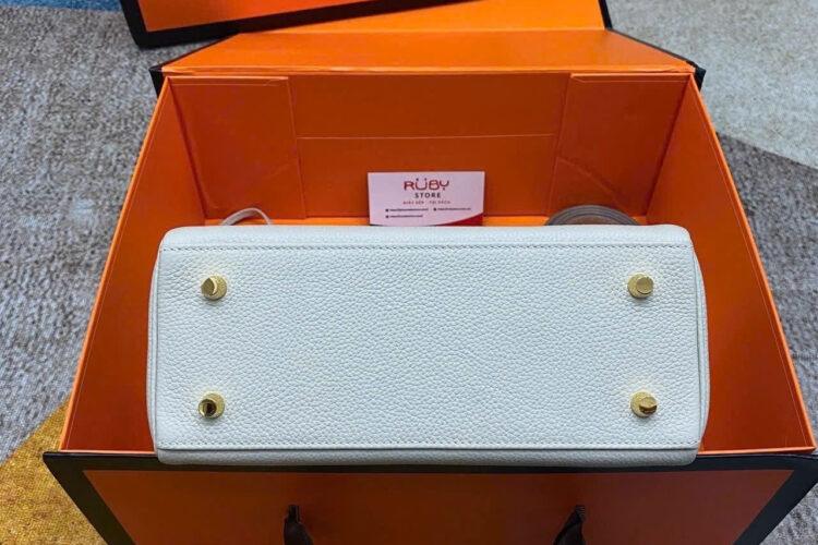 Túi Hermes Kelly 25 Craie Togo GHW Màu Kem