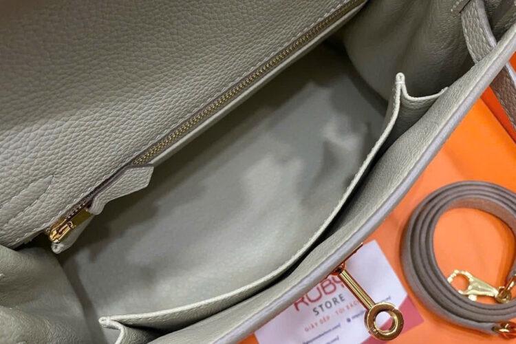Túi Hermes Kelly 25 Craie Togo GHW Màu Kem