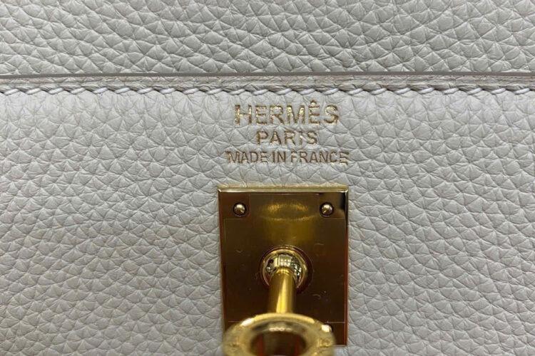 Túi Hermes Kelly 25 Craie Togo GHW Màu Kem