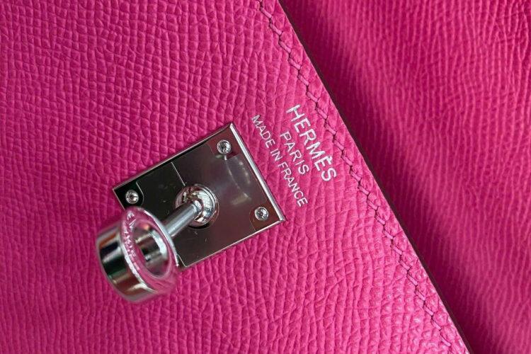Túi Hermes Kelly 25 Rose Tyrien Epsom PHW Màu Hồng