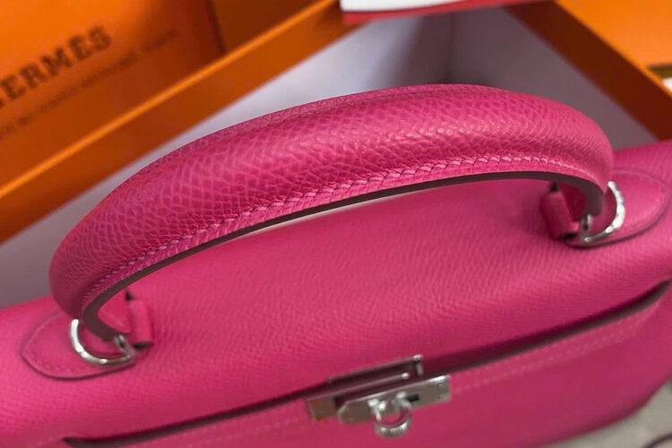 Túi Hermes Kelly 25 Rose Tyrien Epsom PHW Màu Hồng