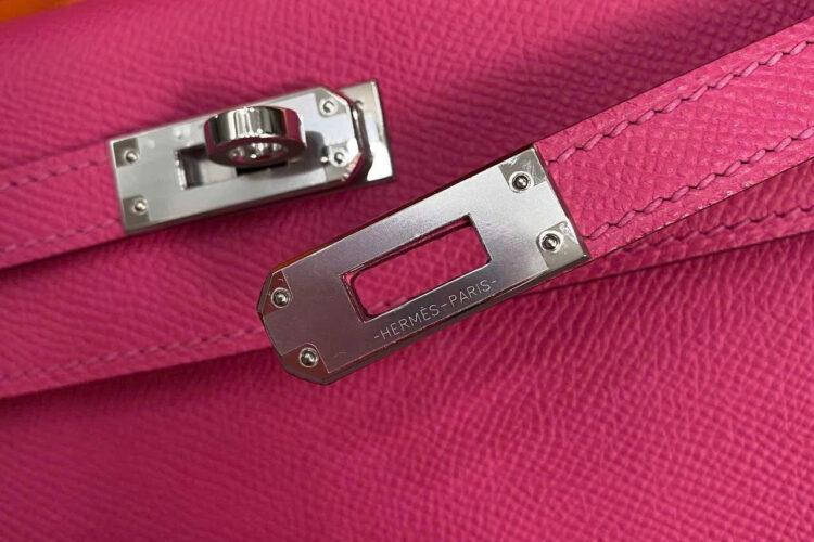 Túi Hermes Kelly 25 Rose Tyrien Epsom PHW Màu Hồng