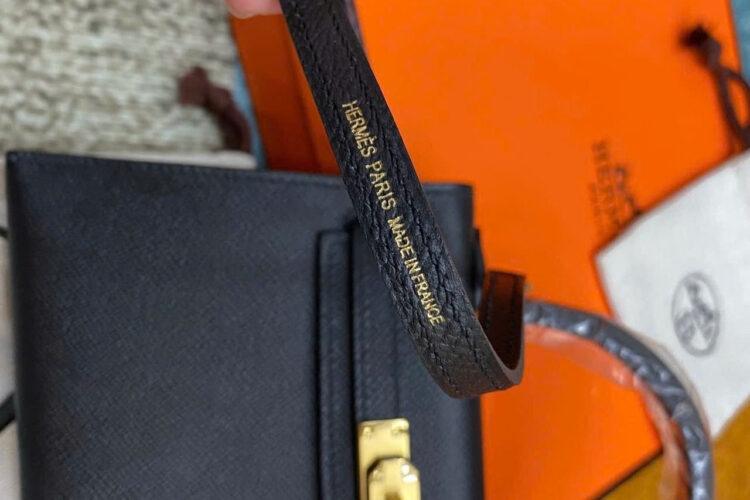 Túi Hermes Kelly Mini II 20 Noir Black Epsom GHW Màu Đen
