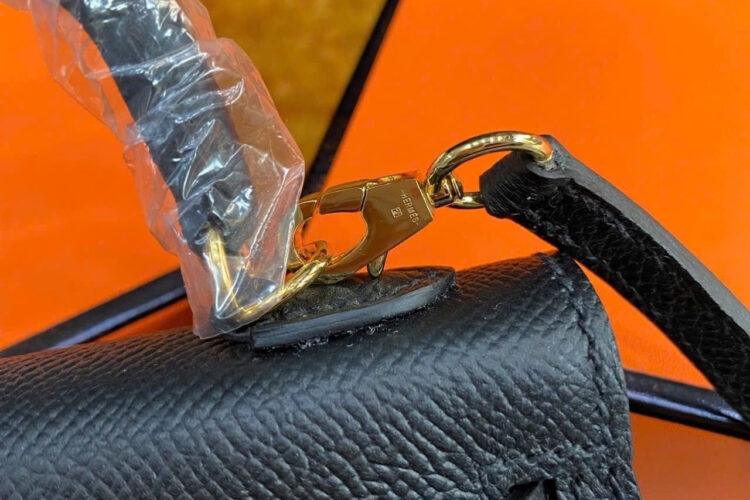 Túi Hermes Kelly Mini II 20 Noir Black Epsom GHW Màu Đen