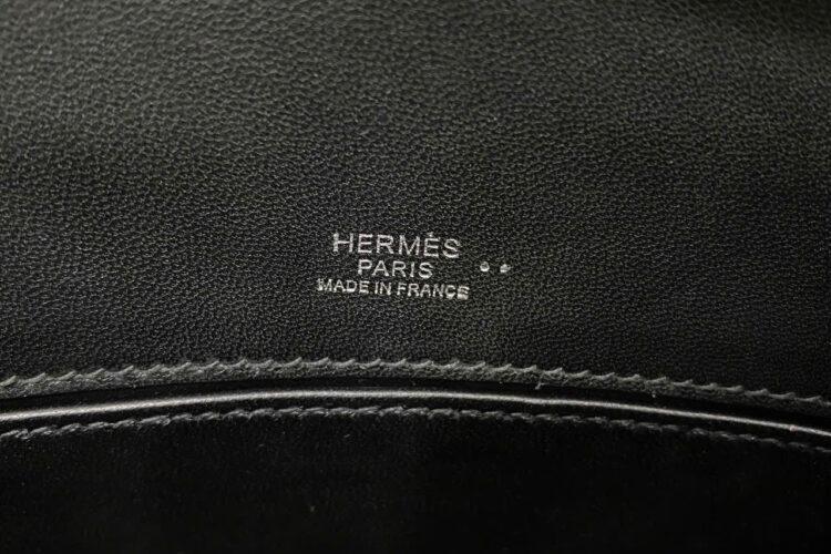 Túi Hermes Kelly Pochette 22 Noir Matte Crocodile PHW May Tay