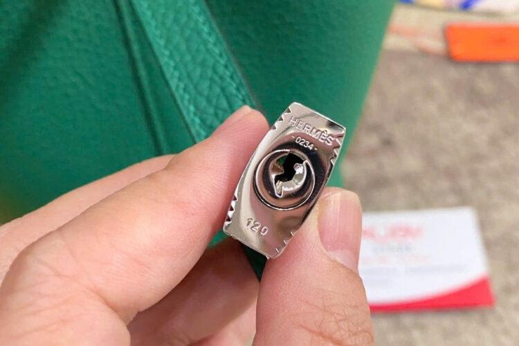 Túi Hermes Picotin 18 Vert Oyat TC Leather PHW Xanh Lá