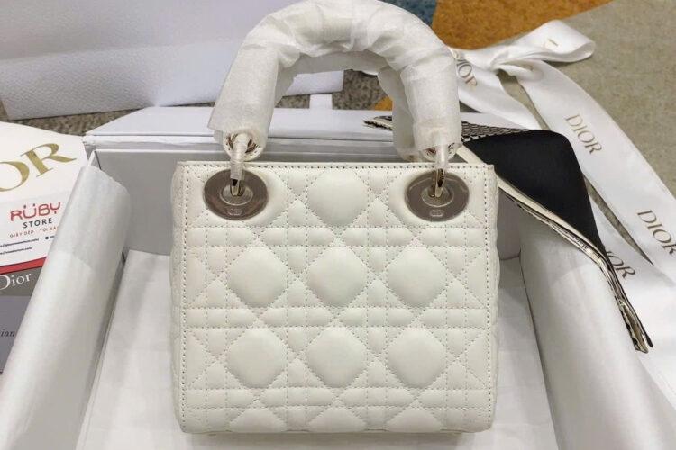 Túi Mini Lady Dior CD Latte Lambskin GHW Màu Kem Best Pháp