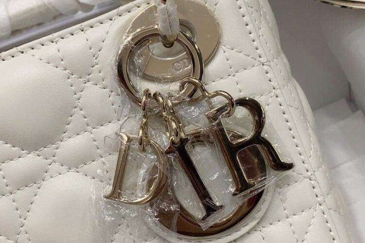 Túi Mini Lady Dior CD Latte Lambskin GHW Màu Kem Best Pháp