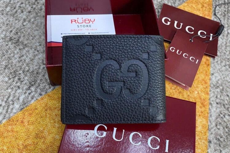 Ví Gucci GG Jumbo Bi-Fold Wallet In Black Leather Màu đen