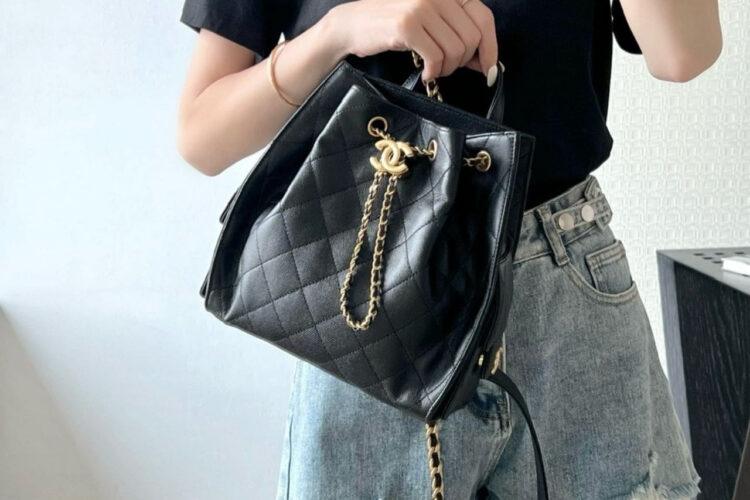 Ba Lô CN 25 Medium Backpack Black Caviar Size 23 Đen Best Pháp