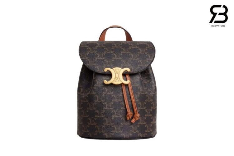 Ba Lô Celine Bonnie In Triomphe Canvas And Calfskin Tan Backpack 25CM