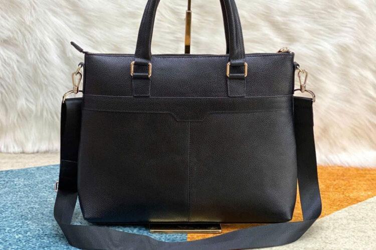 Cặp Xách Tay RUBY Business Bag Black Grained Leather Màu Đen
